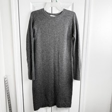 Vince Wool Cashmere Sweater Dress M Grey Minimalist Quiet Luxury Raglan Sleeve