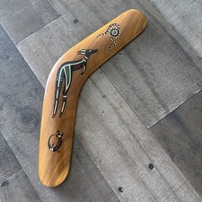 Australian Handmade Boomerang Souvenir Kangaroo Motif 30cm