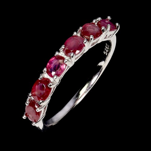 925 Sterling Silver Ring Oval Ruby 4x3mm Natural Gemstone Jewelry Size 7 - Picture 2 of 13