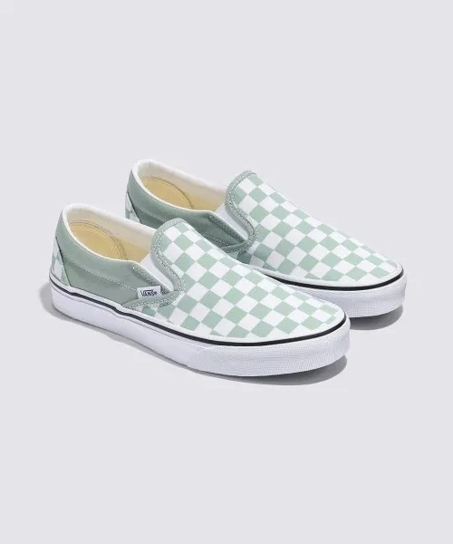 VANS Classic SlipOn Mens Sneakers Theory Checkerboard Grey Olive VN000D6YEMW1