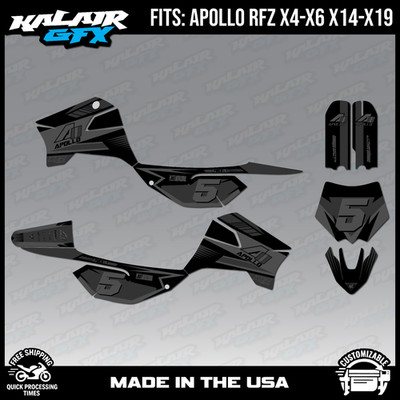 Graphics Kit for Apollo RFZ X4 X5 X6, X14 to X19 Turbo Series - Smoke