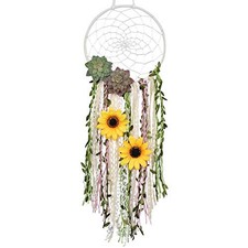 DrCor Sunflower Dream Catcher Bedroom Nursery Boho Floral Handmade Greenery