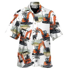 Kubota Excavator Hawaiian Shirt Aloha Summer Beach Button Down