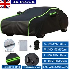 3-Layer Waterproof Car Cover Heavy Duty Cotton Lined UV Protection - Size Large