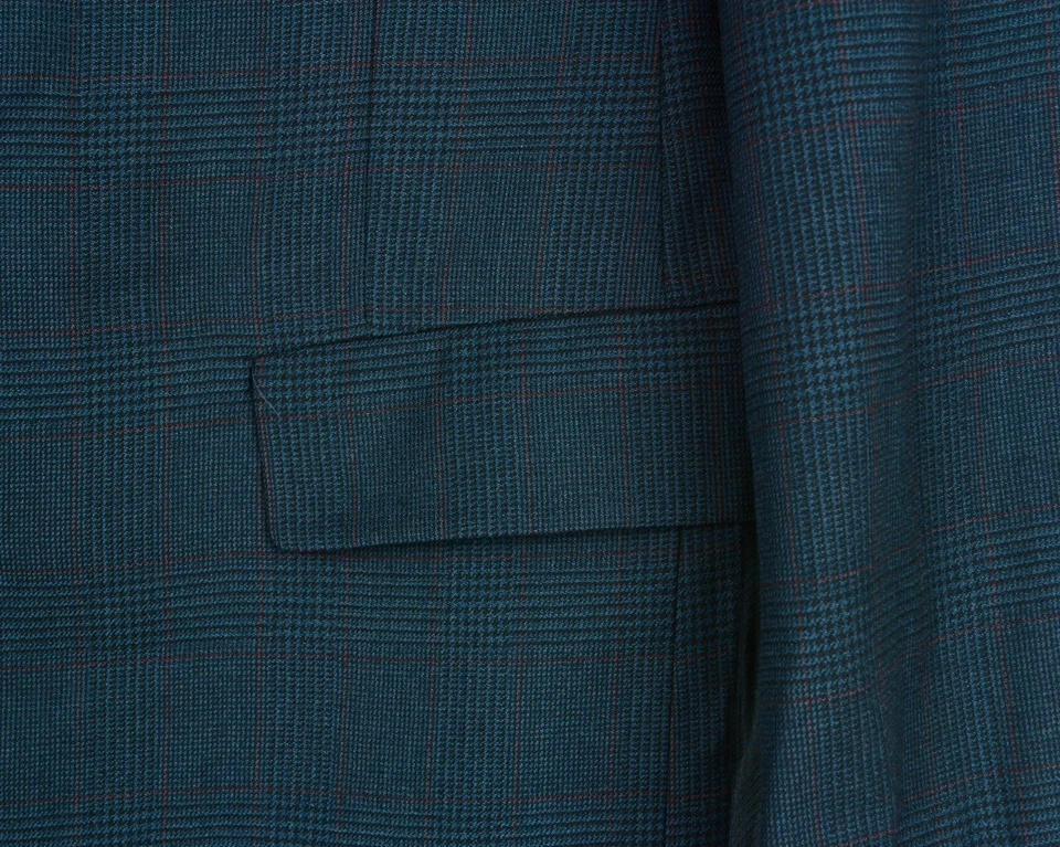 HART SCHAFFNER & MARX UK 40L Wool Blazer Check Suit Jacket Sport VTG Coat USA M - Image 4 of 4
