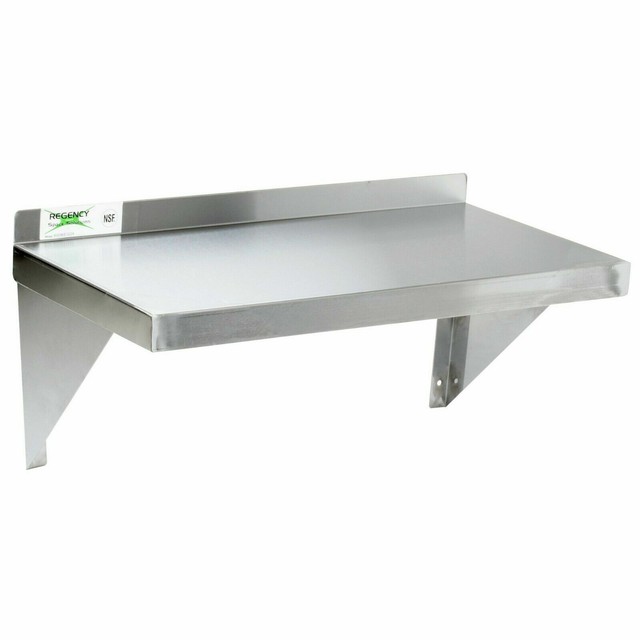 Stainless Steel 12 X 36 Solid Wall Shelf Commercial Kitchen