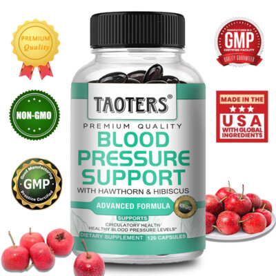 Capsules for blood pressure support with hawthorn and hibiscus