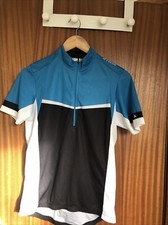 Maglia bici ciclismo Btwin donna blu zip manica corta M UK10/12