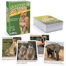 Safari Animal Go Fish Flash Cards Game Educational Card for Children Kids Adults