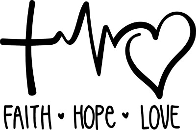 Glaube Hoffnung Liebe Herzschlag Religion Vinyl-Aufkleber Sticker für Auto/Fenster/Wand