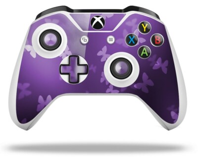 Skin for XBOX One S / X Controller Bokeh Butterflies Purple Vinyl Decal