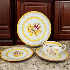Vintage Stangl Pottery Provincial Tea Set 4 pc Thick Stoneware Made In USA Mint
