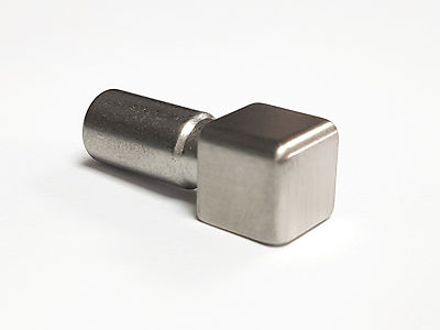 Eckstück Quadroprofil gebürstet Edelstahl V2A 6mm-8mm-10mm-11mm-12,5mm