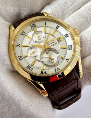 SEIKO Premier Chronograph 41.4MM Silver Dial Men's Watch SNAF22P1