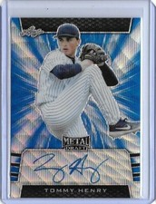 2019 Leaf Metal Draft TOMMY HENRY Blue Wave Prismatic Auto RC 9/20 Diamondbacks