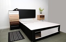 4ft6 Double Divan Bed Base. Choose Colour, Storage, Headboard. 