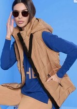 Heine Quilted Gilet In Camel Uk 14 (ccc364)