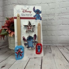 NWT Disney Stitch 4pc spatula and cookie cutter set patriotic lilo & stitch