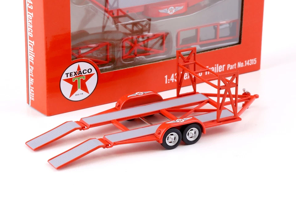 1:43 GMP Tandem Auto Trailer Rimorchio Texaco Rosso Diorama Accessori - Immagine 2 di 3