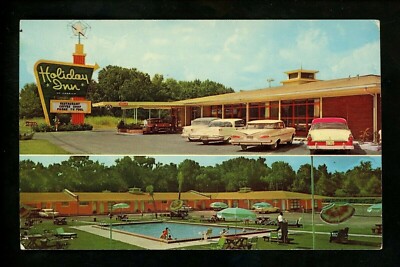 Holiday Inn Motel Hotel Postcard Florida FL Gainesville cars pool