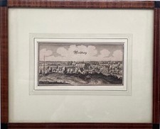 Vecchio Stampa Moiseburg IN Mogano Biedermeier Cornice Antico Vintage