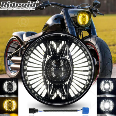 7'' inch LED Headlight DRL With Turn Signal For Harley Davidson Touring Road King