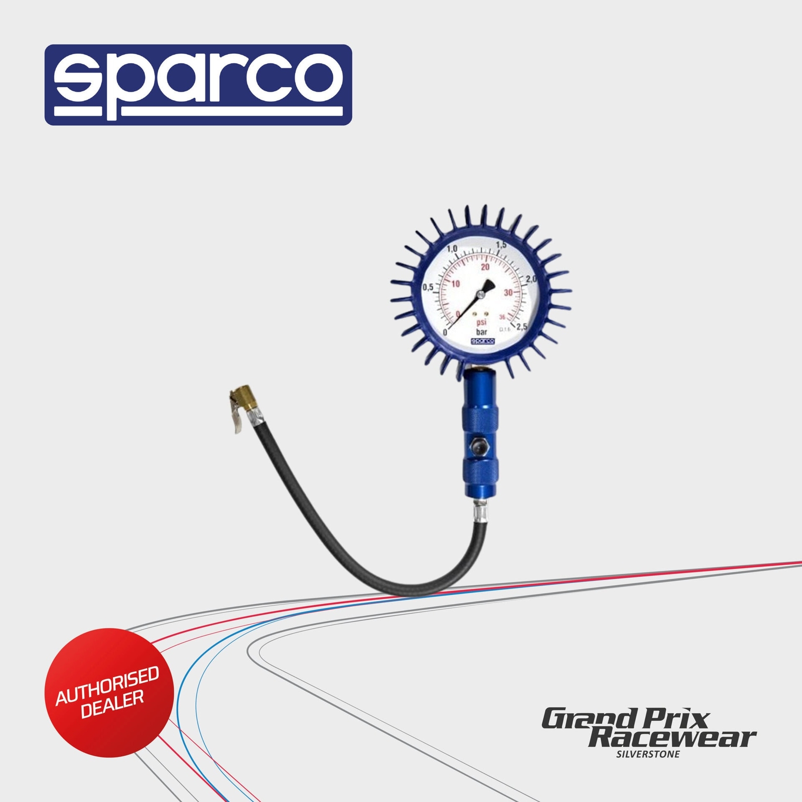 SPARCO TYRE PRESSURE GAUGE SIZE - 4 INCH
