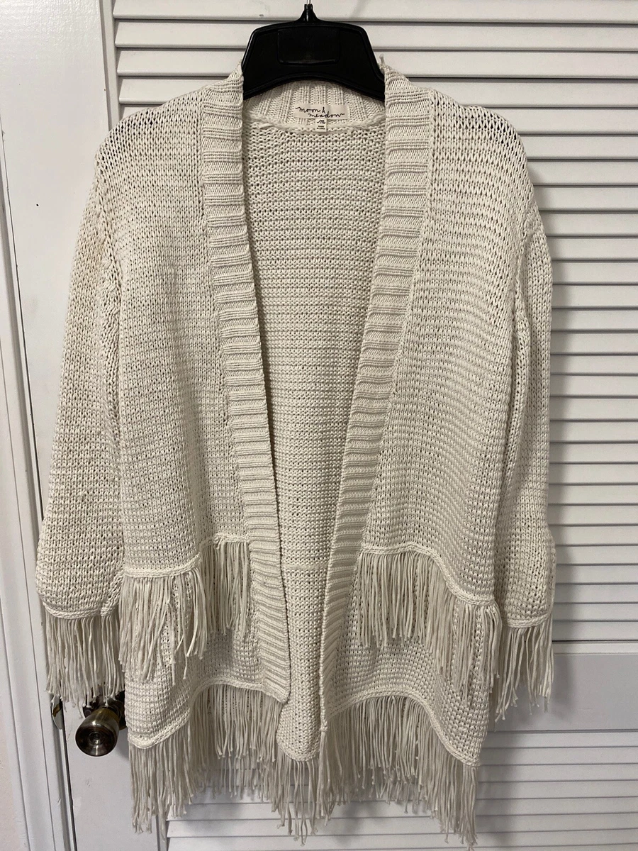 Cream top fringe cardigan