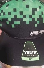Minecraft New Youth Snapback Hat Gear Up. M / L Green / Black