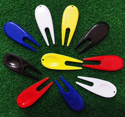 10Pcs Golf Divot Repair Tools Plastic Golf Pitchforks 5 Colours Mix Pack - Picture 5 of 6