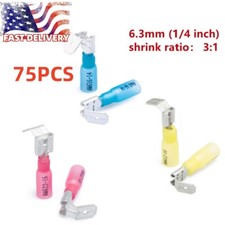 75PCS Wire Connectors Heat Shrink Piggyback Spade Terminals 3 Way 22-10AWG US