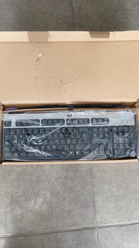 New HP KB-0316 Wired PS/2 Keyboard  Black Silver QWERTY English - Picture 1 of 2