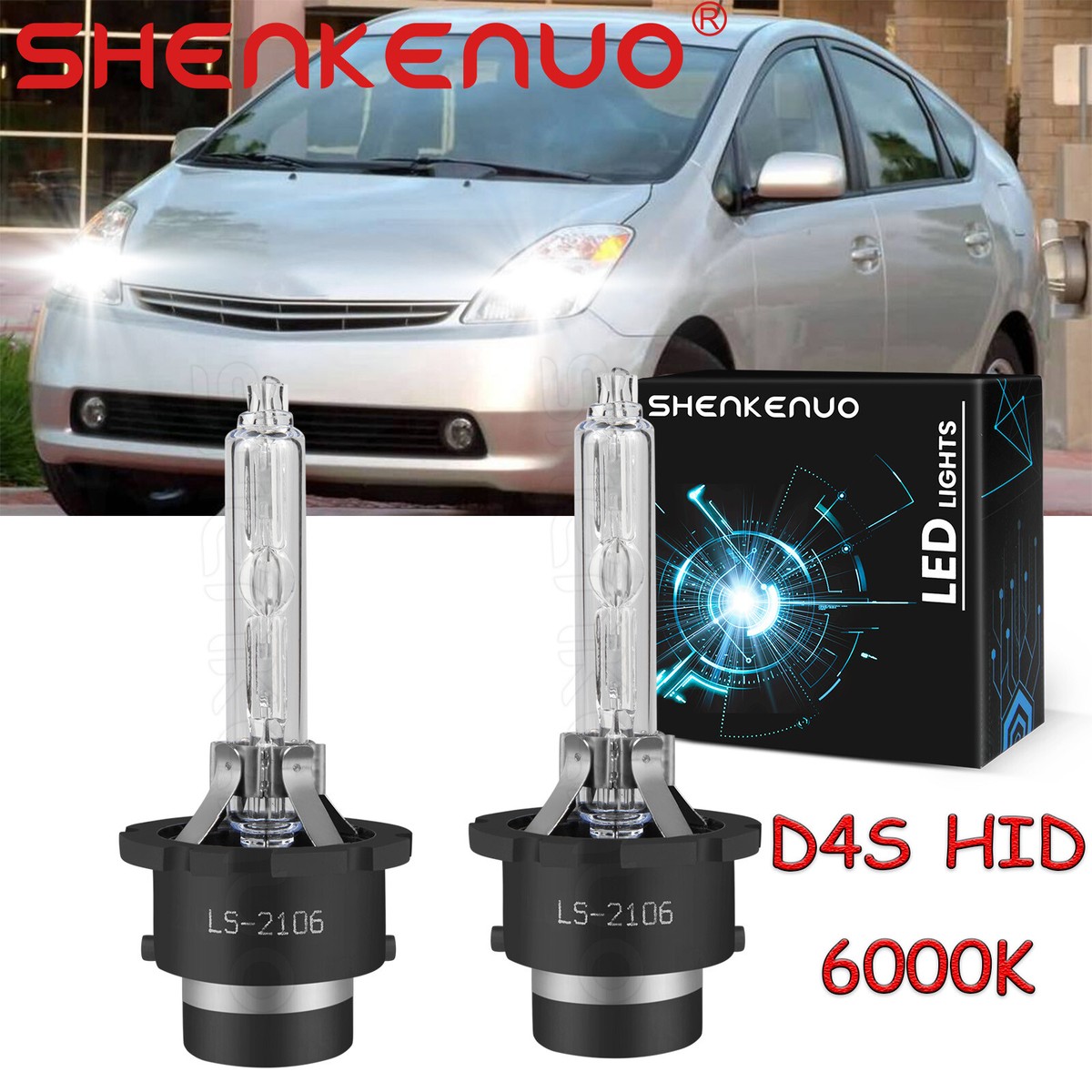 For Toyota Prius 2006-2009 2x D4S Xenon HID Headlight Bulbs Low
