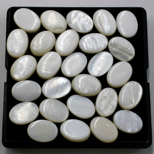 15 Pcs Natural Mother Of Pearl Top Quality 17mmx13mm Oval Cabochon Gemstones Lot - Picture 11 of 14