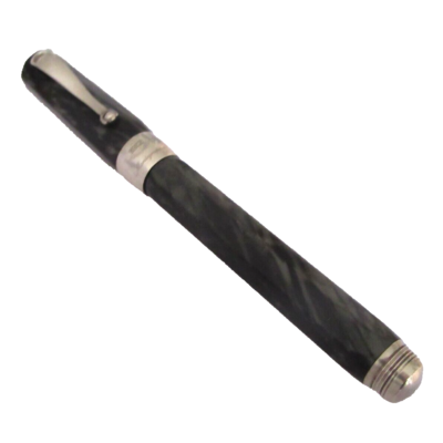 Stylo Roller/prestige Montegrappa Modèle Micra - Résine Noire Marbrée, Très Bon état