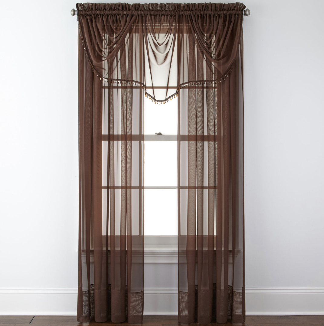 Liz Claiborne Lisette Sheer Rod-Pocket Single Curtain Panel