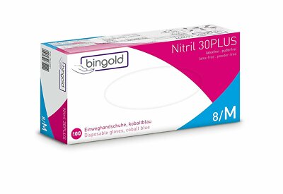 Bingold Nitril 30Plus - Einweghandschuhe - kobaltblau - 100 Stück