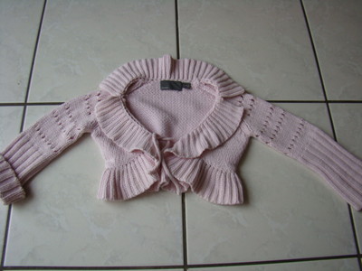 MEXX Bolero Strickjacke Pullover 98 104 Mädchen Schulter ROSA kaum getragen TOP