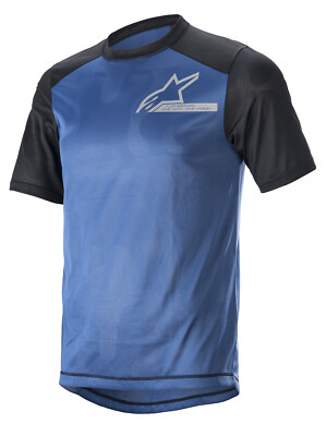 Alpinestars Alps 4.0 V2 Kurzarm Trikot - Mittelblau / Schwarz / Silber 