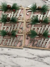 Old East Main (6)  FAITH METAL LOOK Wooden Ornaments   (new With Defect)