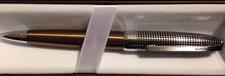 Cross Ballpoint Pen Silver Cisele Checkered Brown Lacquer Retired