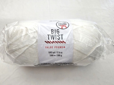 Big Twist Value POUND PLUS Yarn - WHITE  - Dye Lot# 44/5302 - 17.6oz