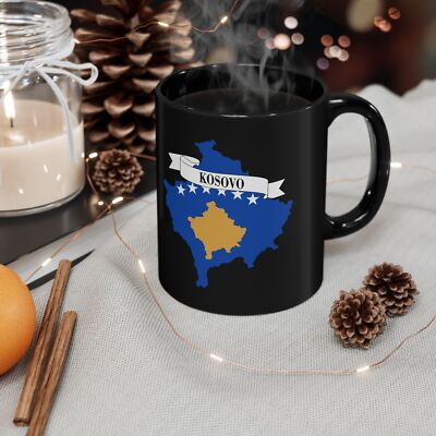Original Gift: Mug with Map of Kosovo, Ideal for Balkan Lovers