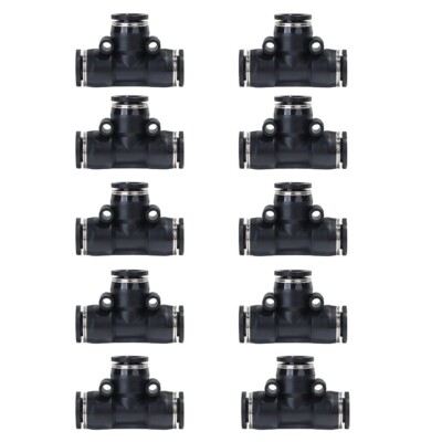 MANASTRIP Push To Connect Air Fitting Tube 3/8'' OD Tee Splitter Union Pack of 10