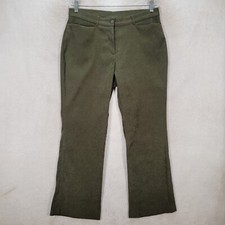 Vtg 90s Green Stretch Mid Rise Boot Trouser Dressy Preppy Women Pants Size 12P