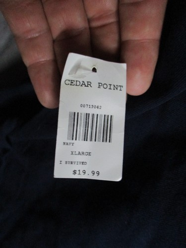 Vtg 90s Y2k Cedar Point Raptor Navy Blue Mens XL Crewneck Graphic Shirt Retired - Picture 6 of 7