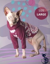 Cozy Ultra-Soft Fleece Sweater with Hood   Size LARGE for Cats