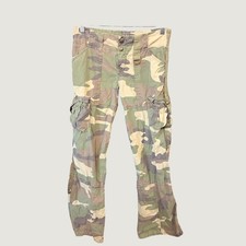Abercrombie Cargo Pants Kids Size 12 Green Camo Y2K Utility Trousers