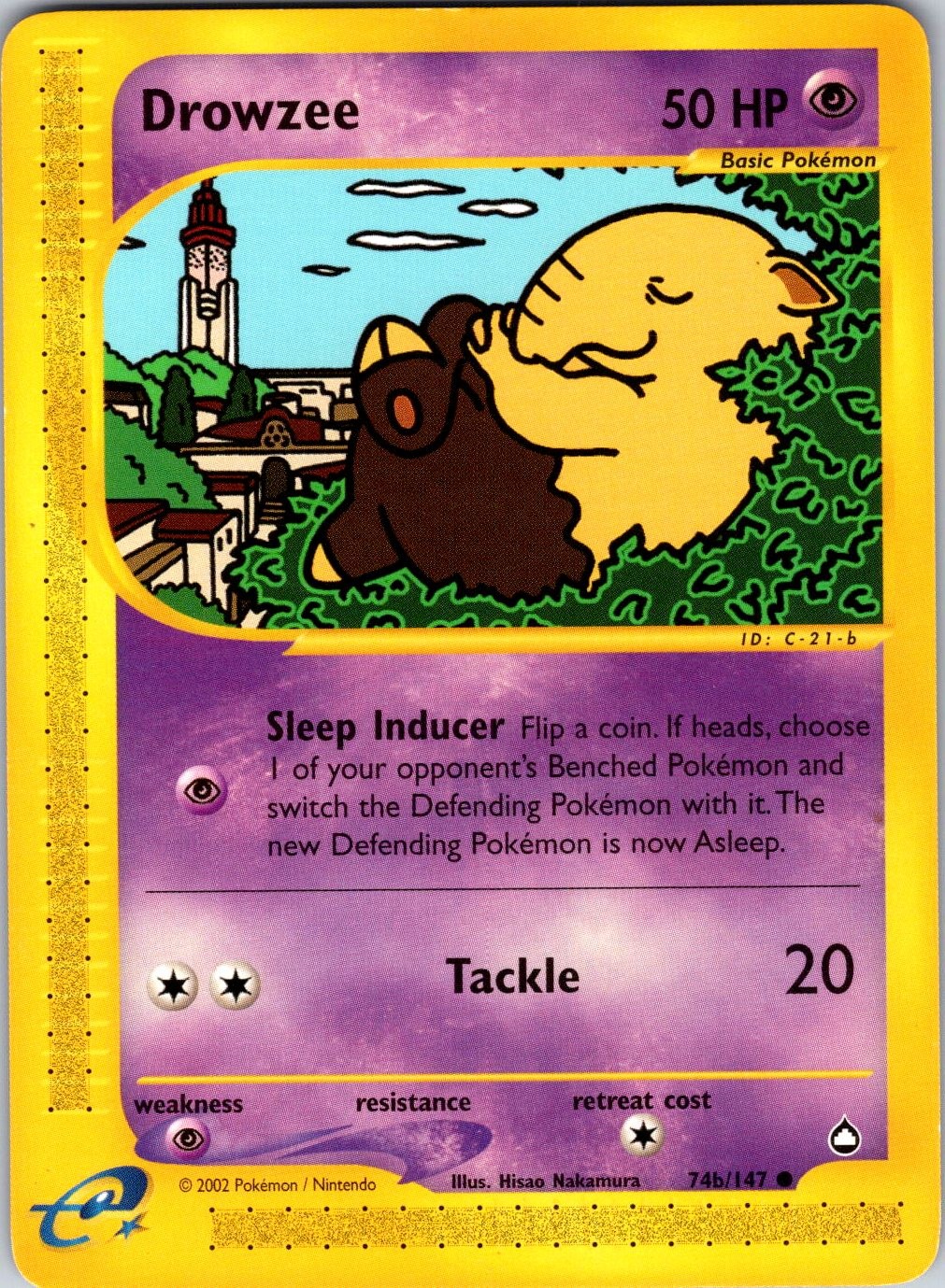 Drowzee (74b) 074b/147 Aquapolis Pokemon NM Normal