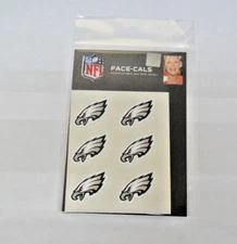 PHILADELPHIA EAGLES 6 TEMPORARY FACE TATTOOS FACE-CALS FAST FREE SHIPPING